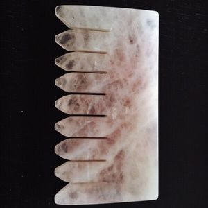 Rose quartz crystal comb for hair growth
